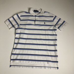 Polo Ralph Lauren Men's‎ Large Striped White blue￼Polo Shirt G112